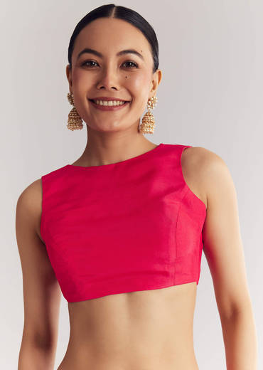 Pink Leheriya Printed Saree With Floral Embroidery