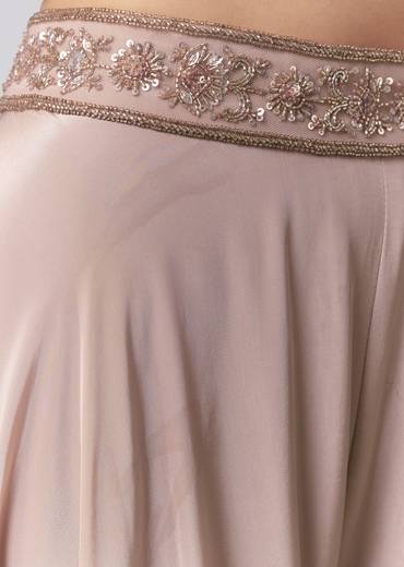 Pink Sequin Embellished Crop Top Palazzo Set