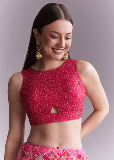 Pink Silk Woven Saree With Jaal Work And Floral Motifs