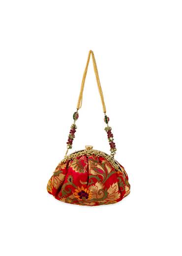 Red and Gold Floral Motif Bag