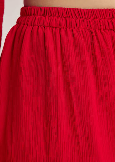 Red Dola Silk Kurta Set With Zardosi And Choker Dupatta