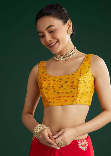 Red Dola Silk Saree With Butti Weave