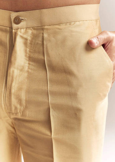 Red Silk Kurta Set For Men With Aari And Resham Knots