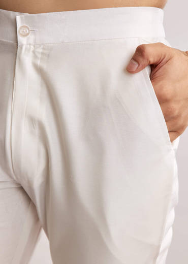 Red Silk Kurta Set With Sequins Embroidery