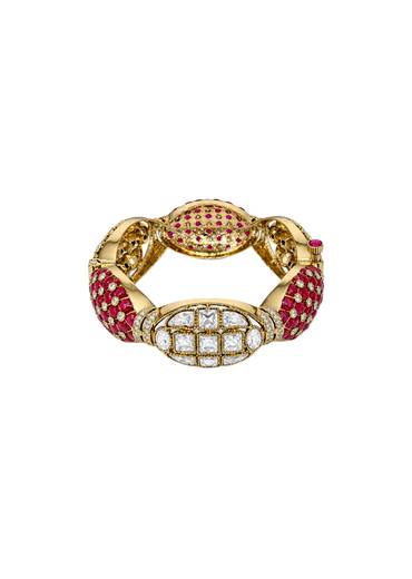 Ruby Accent Moissanite Polki Bangle Set