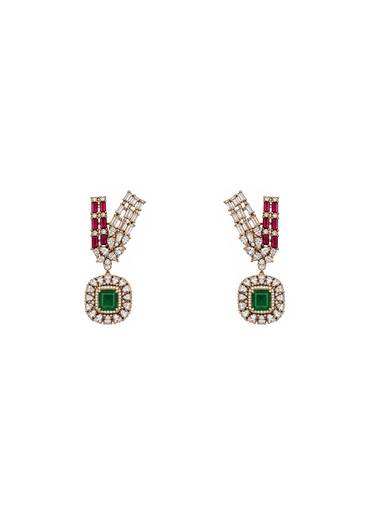 Ruby And Emerald Kundan Statement Necklace Set