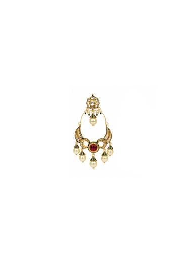 Ruby Kundan Statement Drop Earrings