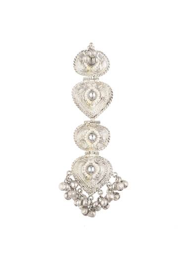 Silver Finish Oxidised Danglers In Fusion Style