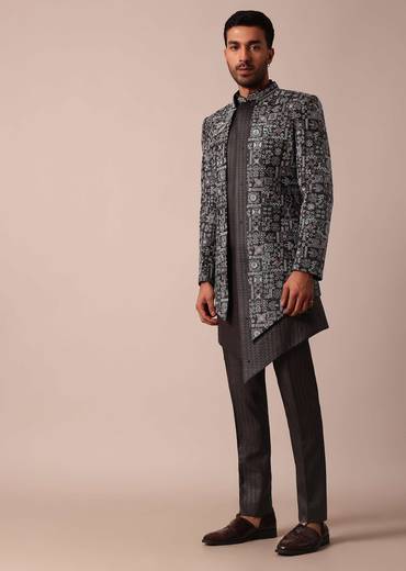 Elegant Brown Indowestern Set For Men