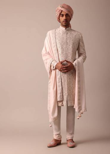 Radiant Pink Sherwani With Heavy Embroidery Work