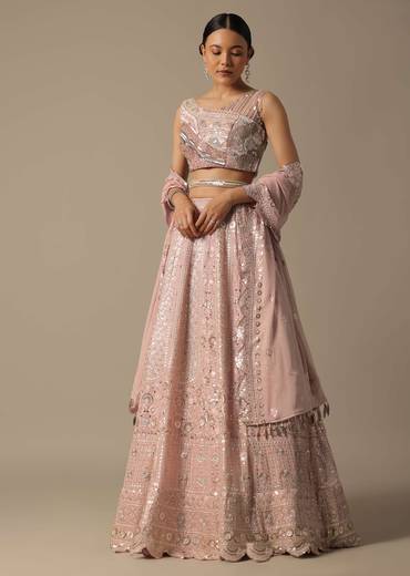 Pink Lehenga Set With Sequin Work