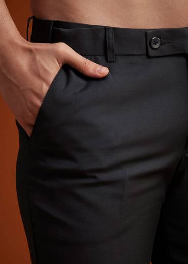 Black Open Sherwani Set with Linear Bead and Sequin Detailing