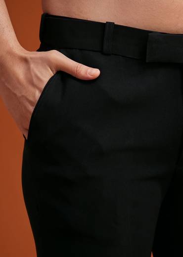 Black Tuxedo With Asymmetric Beaded Embellishments