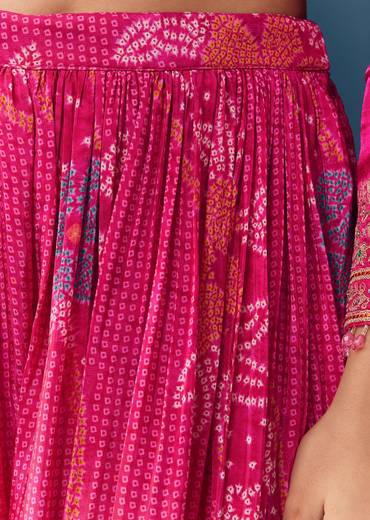 Pink Cutdana Embellished Kurta Palazzo Set
