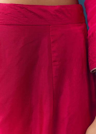 Pink Bandhani Zardozi Work Kurta Set