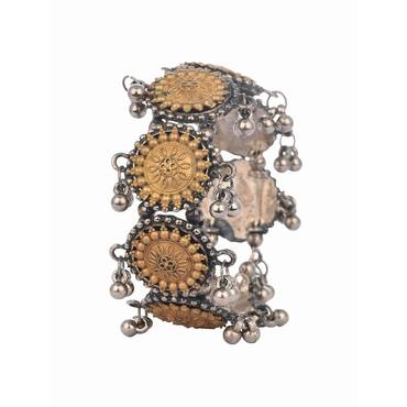 Oxidised Two Tone Temple Kada