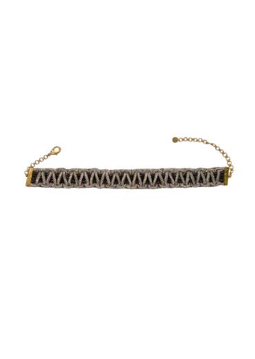 Silver Textured Collar Necklace