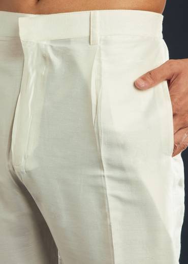 Sky Blue Silk Kurta Set with Floral Motifs