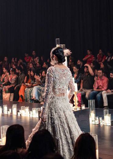 White Crystal Embellished Lehenga Set