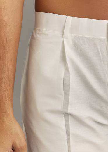 Yellow Silk Kurta Set With Print Work