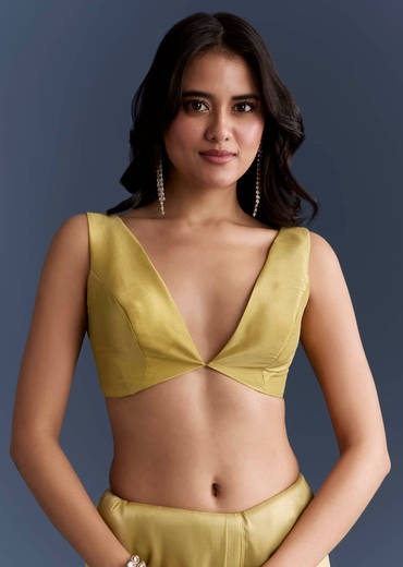 Yellow Tissue Saree With Heavy Hand Embroidery