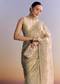 Beige Crush Tissue Saree With Multitech Embroidery