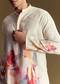 Cream Linen Kurta Set With Abstract Artistic Print