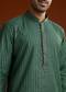 Green Banarasi Silk Kurta Pant Set