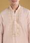 Light Pink Silk Mirror Threadwork Kurta Set
