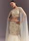 Off White Embroidered Blouse With Fish Cut Skirt And Dupatta