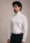 White Cotton Shirt With Textured Bib Detailing