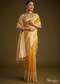 Gold Kanjivaram Silk Saree With Contrast Border And Pallu