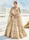 Beige And Green Dual Dupatta Embroidered Bridal Lehenga For Pheras