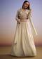 Beige Organza Lehenga Set With Embroidered Choli And Dupatta
