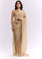 Beige Tissue Silk Saree With Heavy Hand Embroidery