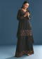 Black Silk Kurta Palazzo Set With Cut Dana Work