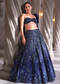 Blue Net Bridal Lehenga With Cut Dana And Beads Embroidery