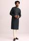 Blue Silk Blend Kurta Set with Hand Thread Work