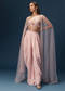 Blush Pink Dhoti Set With Embroidered Blouse And Soft Dupatta