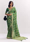 Bottle Green Shaded Dola Silk Saree With Zari Jaal Work