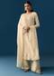 Cream Georgette Kurta Set With Zardosi Work