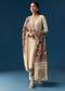 Cream Kurta Set With Resham And Moti Work