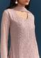 Dusty Pink Sharara Suit With Sequins Work And Dupatta