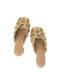 Gold Bead Embellished Faux Leather Mules
