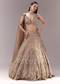 Gold Draped Blouse and Embellished Lehenga Set
