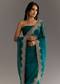 Green Embellished Tissue Saree With Embroidered Cutdana Sequin Border