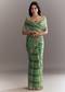 Green Shaded Tissue Saree With Cutdana Sequins And Beads Embroidery And Scallop Border