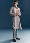 Grey Kurta Set For Men With Thread And French Knot Embroidery