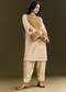 Ivory Silk Threadwork Kurta Patiala With Gotta Lace Organza Dupatta