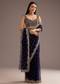Midnight Blue Organza Tissue Saree With Sequin And Cutdana Embroidery